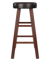 Winsome Maria 2-Piece Wood Cushion Seat Counter Stool Set