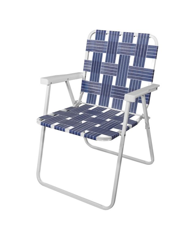 Rio Gear Camp and Go Folding Web Chair White Frame, Blue Webbing