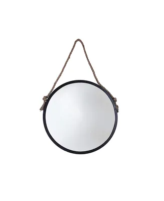 Round Rustic Rope Hanging Wall Mirror, 24" D