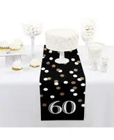 Adult 60th Birthday - Gold - Petite Party Paper Table Runner - 12 x 60 inches