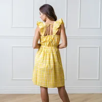Hope & Henry Women's Flutter Sleeve Sun Dress