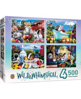 Masterpieces Wild & Whimsical - 500 Piece Jigsaw Puzzles 4 Pack