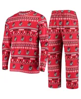 Men's Concepts Sport Red Georgia Bulldogs Ugly Sweater Knit Long Sleeve Top and Pant Set