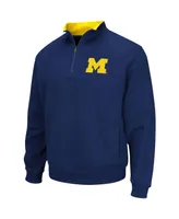 Men's Colosseum Navy Michigan Wolverines Big and Tall Tortugas Quarter-Zip Jacket