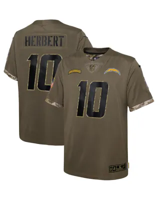 Big Boys Nike Justin Herbert Olive Los Angeles Chargers 2022 Salute To Service Player Limited Jersey