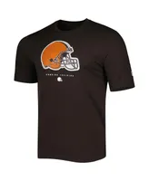 Men's New Era Brown Cleveland Browns Combine Authentic Ball Logo T-shirt