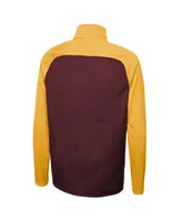 Men's New Era Burgundy Washington Commanders Combine Authentic O-Line Raglan Half-Zip Jacket