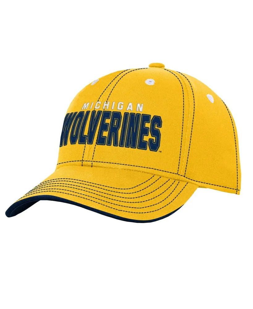 Youth Mitchell & Ness Gold/Blue Marquette Golden Eagles Spiral Snapback Hat