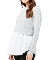 Maternity Mandy 2 Piece Nursing Knit Grey