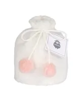 Lambs Ivy 5 Piece Pink/Gray Plush Infant/Newborn Baby Gift Bag w/ Swaddle