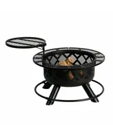 Shinerich Industrial Circular Ranch Grilling Metal Pit Black 24"