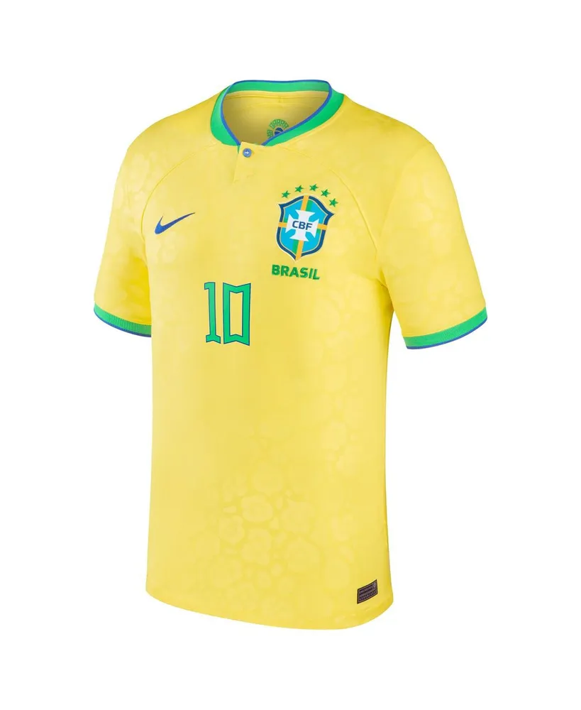 Men's Nike Neymar Jr. Yellow Brazil National Team 2022/23 Home Breathe Stadium Replica Player Jersey