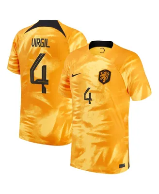 Men's Nike Virgil Van Dijk Orange Netherlands National Team 2022/23 Home Breathe Stadium Replica Player Jersey