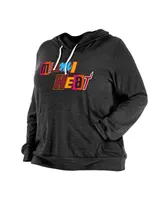 Women's New Era Black Miami Heat Plus Size 2022/23 City Edition Bi-Blend Long Sleeve Hoodie T-shirt