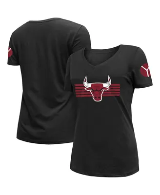 Women's New Era Black Chicago Bulls 2022/23 City Edition V-Neck T-shirt