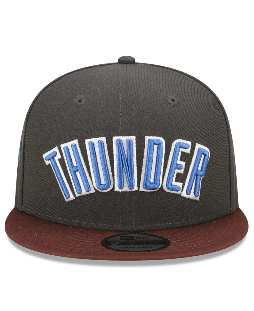Men's New Era Black Oklahoma City Thunder 2022/23 City Edition Official 9FIFTY Snapback Adjustable Hat
