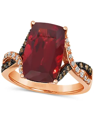 Le Vian Pomegranate Garnet (6-3/4 ct. t.w.) & Diamond (1/4 ct. t.w.) Statement Ring in 14k Rose Gold