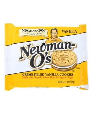 Newman's Own Organics Creme Filled Cookies - Vanilla - Case of 6