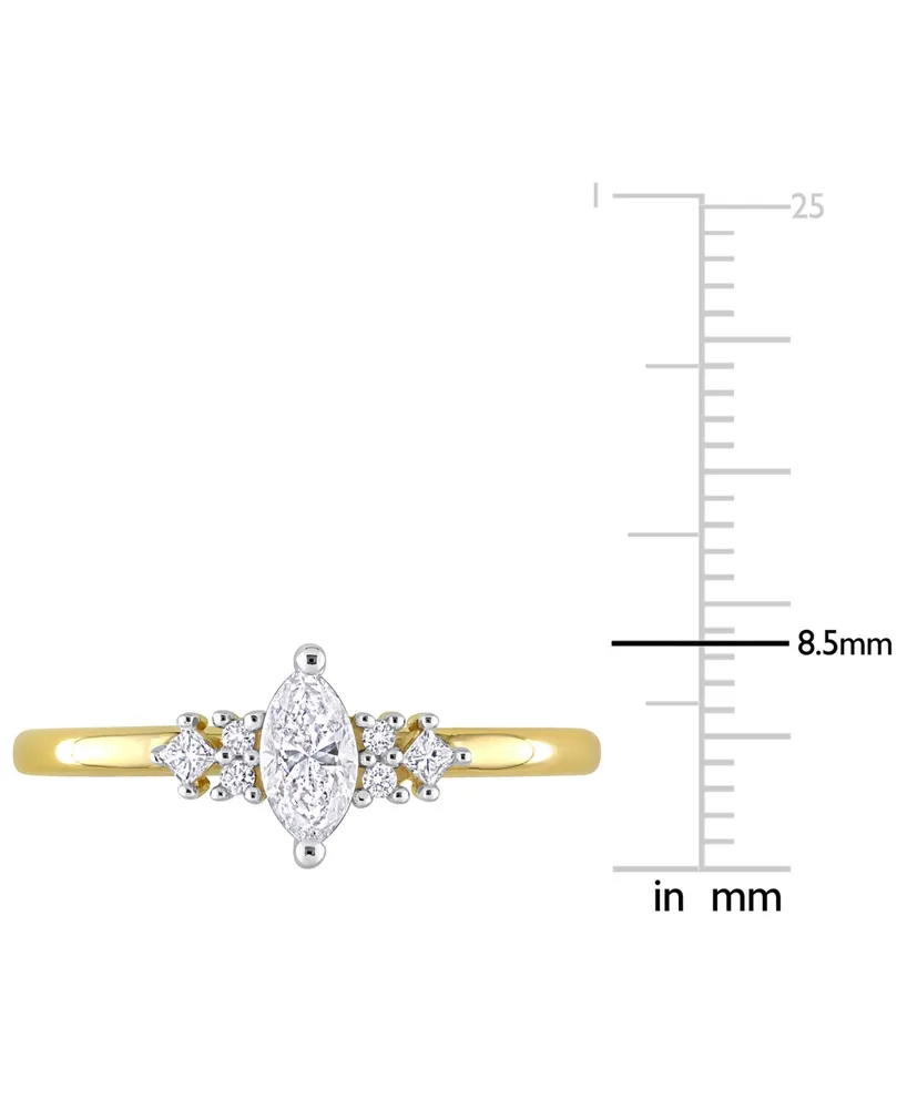 Marquise Diamond Engagement Ring (3/8 ct. t.w.) 14k Gold