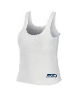 Women's Wear by Erin Andrews Cream Seattle Seahawks Cozy Scoop Neck Tank Top Pants Sleep Set