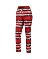 Women's Foco Red Wisconsin Badgers Ugly Long Sleeve T-shirt and Pajama Pants Sleep Set