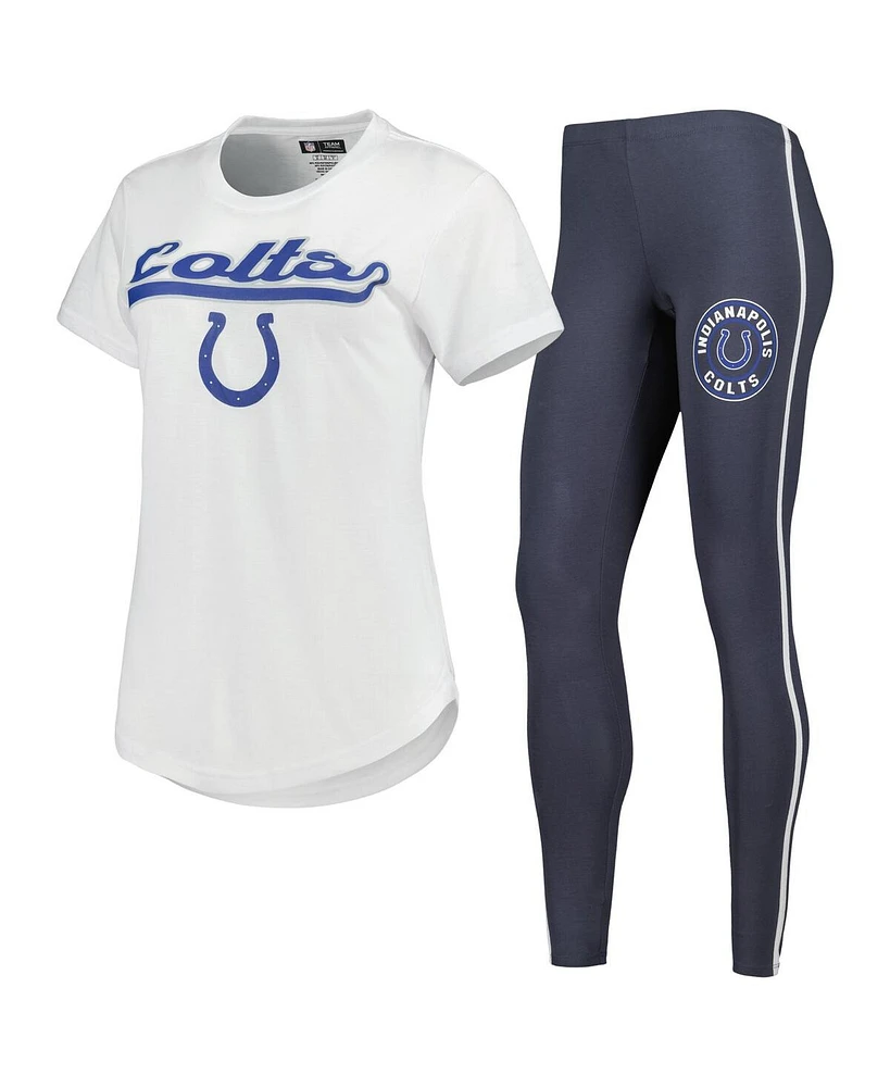 Women's Concepts Sport White, Charcoal Indianapolis Colts Sonata T-shirt and Leggings Sleep Set