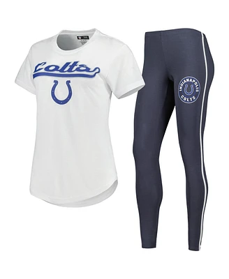 Women's Concepts Sport White, Charcoal Indianapolis Colts Sonata T-shirt and Leggings Sleep Set