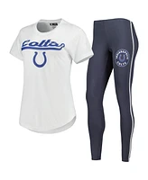 Women's Concepts Sport White, Charcoal Indianapolis Colts Sonata T-shirt and Leggings Sleep Set