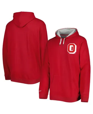Men's Mitchell & Ness Scarlet Ohio State Buckeyes Classic French Terry Pullover Hoodie