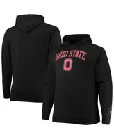 Men's Champion Black Ohio State Buckeyes Big and Tall Arch Over Logo Powerblend Pullover Hoodie