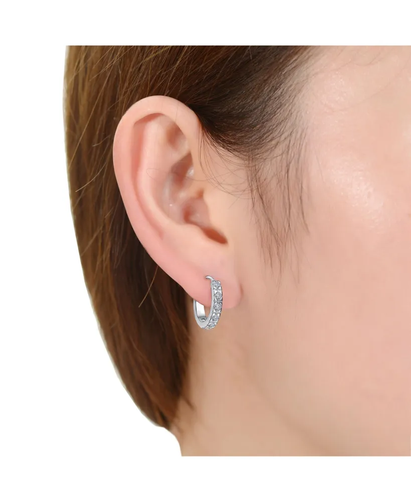 Rachel Glauber Radiant Hoop Earrings with Sparkling Cubic Zirconia
