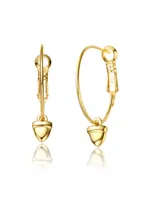 Rachel Glauber 14K Gold Plated Cubic Zirconia Heart Hoop Earrings