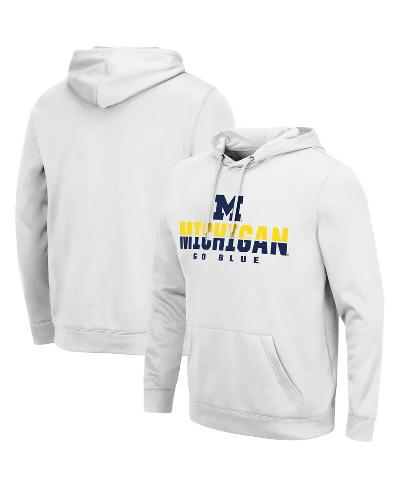 Men's Colosseum White Michigan Wolverines Lantern Pullover Hoodie