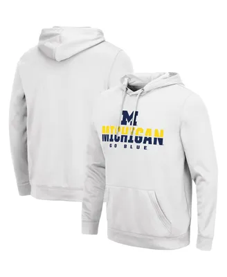 Men's Colosseum White Michigan Wolverines Lantern Pullover Hoodie