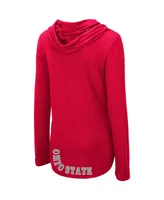 Women's Colosseum Scarlet Ohio State Buckeyes My Lover Hoodie Long Sleeve T-shirt