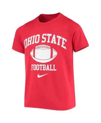 Big Boys Nike Scarlet Ohio State Buckeyes Retro Lockup Legend Performance T-shirt