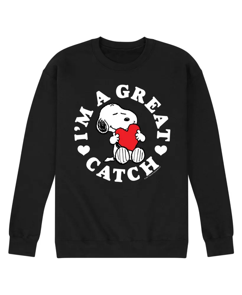 Airwaves Men's Peanuts I'm a Great Catch Fleece Sweatshirt