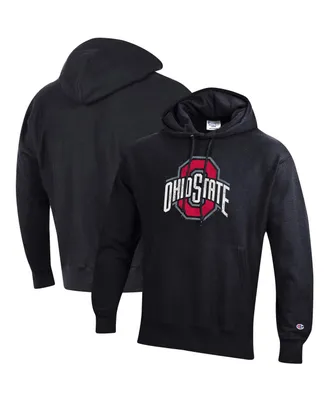 Men's Champion Black Ohio State Buckeyes Vault Logo Reverse Weave Pullover Hoodie