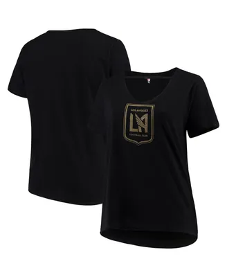 Women's 5th & Ocean by New Era Black Lafc Plus Athletic Baby V-Neck T-shirt