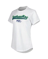 Women's Concepts Sport White, Charcoal Seattle Seahawks Sonata T-shirt and Leggings Sleep Set
