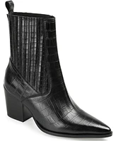 Journee Signature Women's Markka Stretch Gore Block Heel Booties