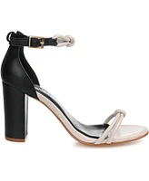 Journee Signature Women's Jettah Two-Toned Strappy Block Heel Sandals