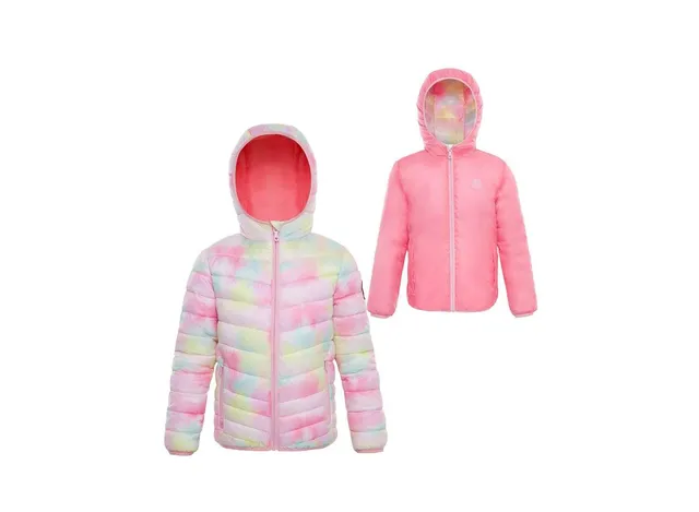 Girls' Reversible Sherpa Fleece Puffer Jacket