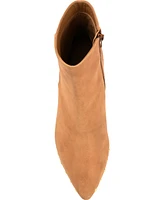 Journee Signature Women's Reeya Studded Stacked Wedge Booties