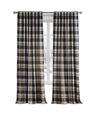 G.H. Bass Co. Outdoor Lake View Plaid Back Tab Set 2 Panels Collection