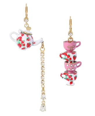 Betsey Johnson Tea Party Mismatched Earrings