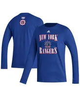 Men's adidas Royal New York Rangers Reverse Retro 2.0 Fresh Playmaker Long Sleeve T-shirt