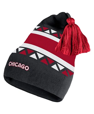 Men's adidas Black, White Chicago Blackhawks Reverse Retro 2.0 Pom Cuffed Knit Hat