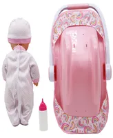 Dream Collection Baby Doll with toy Carrier Car Seat Gi-Go Dolls Kids 3 Piece Playset