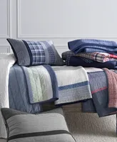 Nautica Saltmarsh Blue Cotton Reversible -Piece Quilt Set